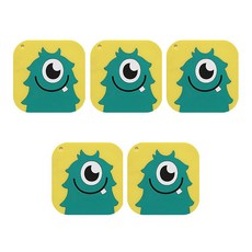 I Love Home 卡通角色隔熱盤杯墊 5入, 怪獸