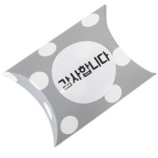 반달상자 미니 땡땡이 100p + 감사합니다 원형스티커 100p, 그레이(상자), 화이트(스티커), 1세트