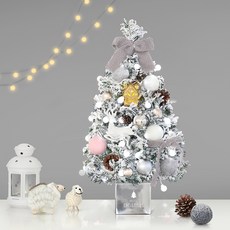 dashop 迷你雪花聖誕樹+LED燈泡+裝飾品 8入, 灰色的
