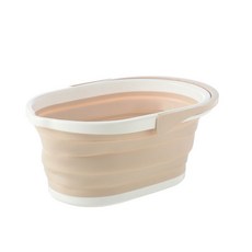 윰스 다용도 접이식 손잡이 버킷, 1개, 베이지