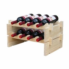 원목 조립식 와인랙 4열 2단, 혼합색상, 1개