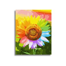 向日葵繪畫繪畫油畫DIY傑作繪畫套組, 五顏六色的向日葵
