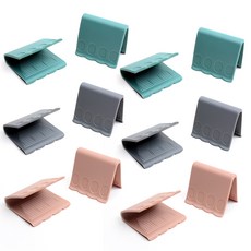 矽膠手握隔熱夾 3款 4入, 卡其色、灰色、獨立粉色, 1套