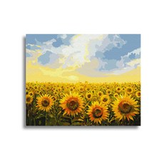 向日葵繪畫繪畫油畫DIY傑作繪畫套組, 日落和向日葵