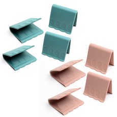 Fia 矽膠手持鍋柄 2種 x 4入, 卡其色, 印度粉, 1套