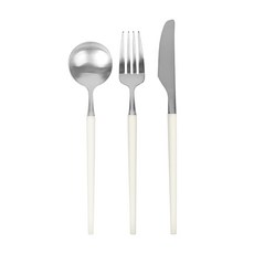 골든벨금속 솔리드 양식기 1인조 세트, 화이트, 디너스푼 + 포크 + 나이프