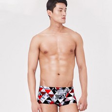 Rally 男款三角形印花短版平口泳褲 MSMR290