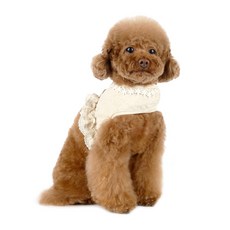 RITOGATO 亞麻荷葉邊狗狗胸背帶, 素色