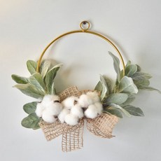 Tannine金色環花人造花環 圓形 15 ZSP006, 混色