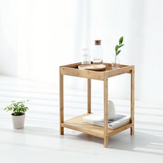 마켓비 JAWAL 원목선반 대나무 WFR126B, 혼합색상, 2단