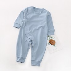 스타도어 심플 배냇풀스냅 순면 긴팔 우주복