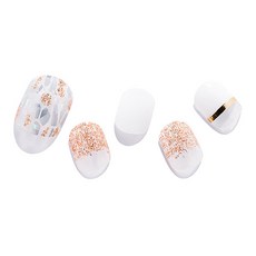 젤팡 빛나는 화이트 자개 패디 팁 유광, 혼합색상, 1개
