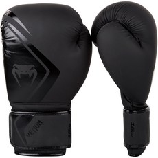 VENUM 競爭者拳擊跆拳道泰拳 MMA 混合武術手套套組 2.0, 黑色+黑色