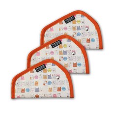 Organic Factory TPU安全帶固定護套, 小貓款(橘色), 3入