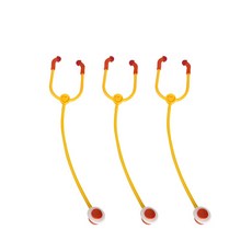 柔軟愛心聽診器玩具 3個, 混色