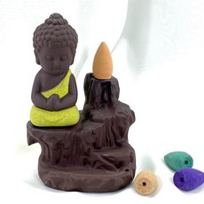 倒流香錐香座 小沙彌香插, 黃色