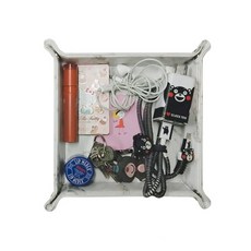 마블 포인트 가죽 트레이, 화이트