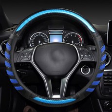 ARYKO 碳纖維3D蜂巢紋方向盤套, 藍色