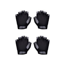 GUNU 騎行透氣標準健身半指手套 2入, 黑色