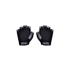 透氣網布半指款運動手套, 黑色的