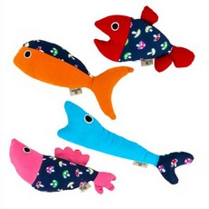 PETRONG Aqua Friends 小狗毛絨玩具 4件套 21-24cm PTR228, 藍色、橙色、粉色、紅色, 1套