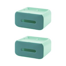 블럭마트 심플 다용도 휴지케이스, 그린, 2개