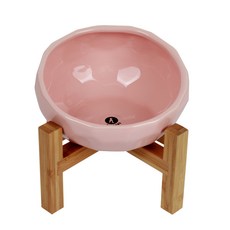 펫트롱 폴리곤 세라믹 식기 PTR430, 핑크, 1개