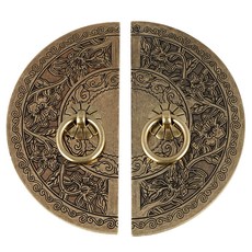 MONESPACE 古董傳統家具把手 5101 大 左 + 右 + 螺絲 隨機出貨 6入組, 1套