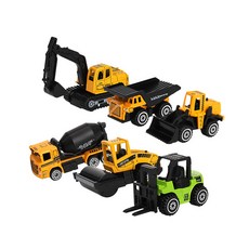 KESB 工程車玩具6件組 2036, 混色, 1組