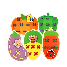 KesB 耐用蔬菜板洞洞線玩具, 混色