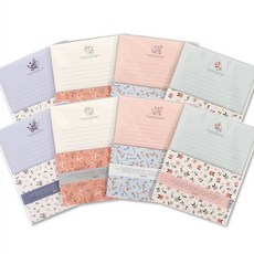 TOCTOC 香氛花卉信紙4款, 混合顏色, 2套