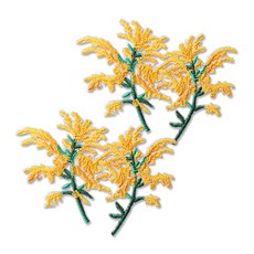 時尚亮點刺繡臂章, 連翹, 2個