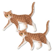 時尚亮點刺繡布貼, 起司貓, 2個