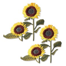 時尚亮點刺繡臂章, 向日葵, 2個