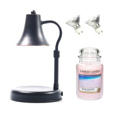 洋基蠟燭大爵士 + 高低蠟燭加熱器 + 燈泡 2 件套, 暖色（古黑）、蠟燭（粉沙色）