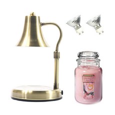 洋基蠟燭大爵士 + 高低蠟燭加熱器 + 燈泡 2 件套, 溫暖（復古），蠟燭（鮮切玫瑰）