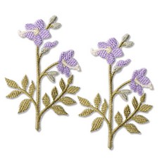 時尚亮點刺繡臂章, 桔梗, 2個