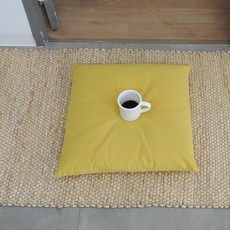 簡約素色坐墊套, 芥末