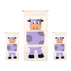 GUNU角色壁掛收納袋 3個, 奶牛