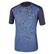 남성용 스파이더웹 전사 라운드 반팔 티셔츠 B81ST041M