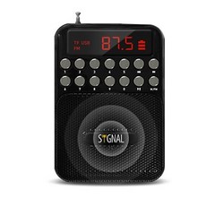 엠피지오 FM 라디오 시그널 MP3 스피커 효도라디오, 블랙