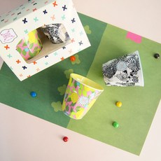 진저 유아 디자인 컵 2종 세트 중, 레몬에이드,  레오파드, 1세트