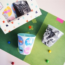 진저 유아 디자인 컵 2종 세트 중, 소세지도그,  레오파드, 1세트