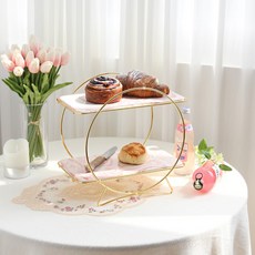 大理石2層托盤, 現代玫瑰粉色, 1個