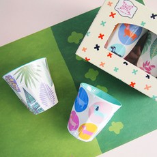 진저 유아 디자인 컵 2종 세트 중, 프리티리브,  소세지도그, 1세트