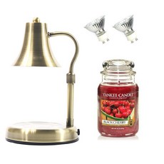 洋基蠟燭大爵士 + 高低蠟燭加熱器 + 燈泡 2 件套, 溫暖（復古），蠟燭（黑櫻桃）