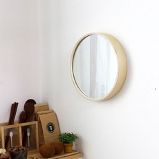 mjk 樺木圓形壁鏡 300mm, 淺木色