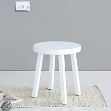 마켓비 BENDUL 망고나무 원목스툴 45, 화이트