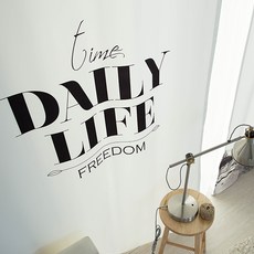 日常點綴半遮光窗簾, 白色