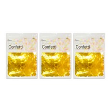 Joyparty 派對裝飾方形亮片 3入, 銀箔金